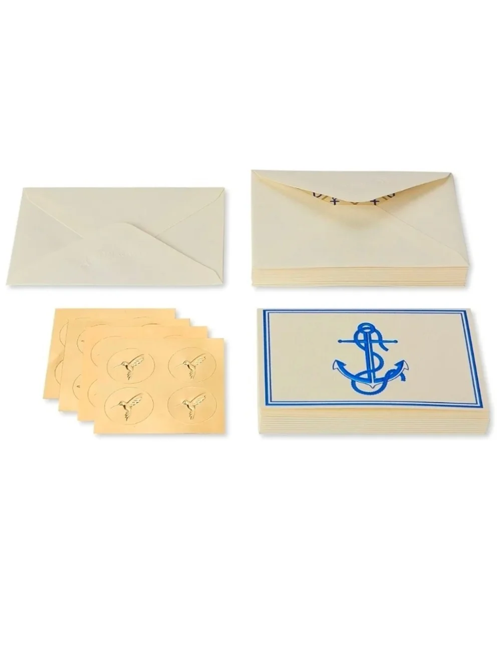 Papyrus - Nautical Anchor Blank Cards - Set Of 16